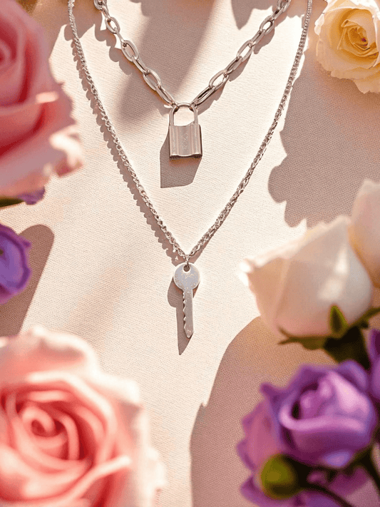 Lock & Lore Rose Gold Plated Budget Friendly Two Layered Trendy and Stylish Western Chain with Pendant