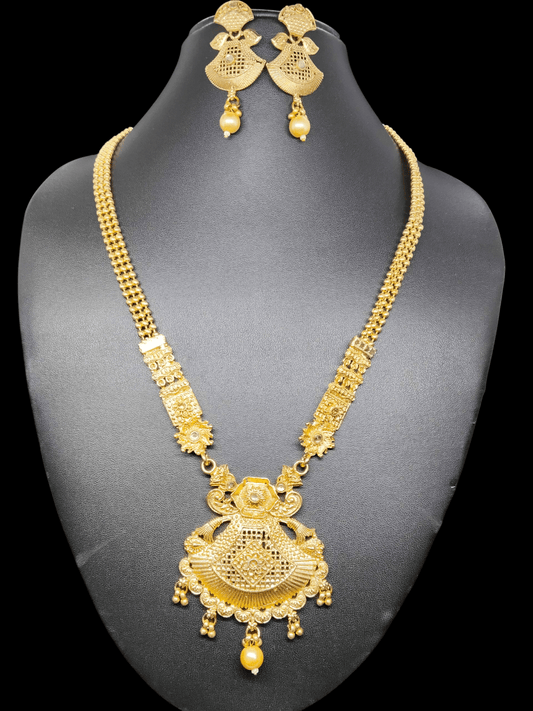 Annapurna Premium Quality 22k Antique Gold Plated Traditional Show Chain/Long Haram