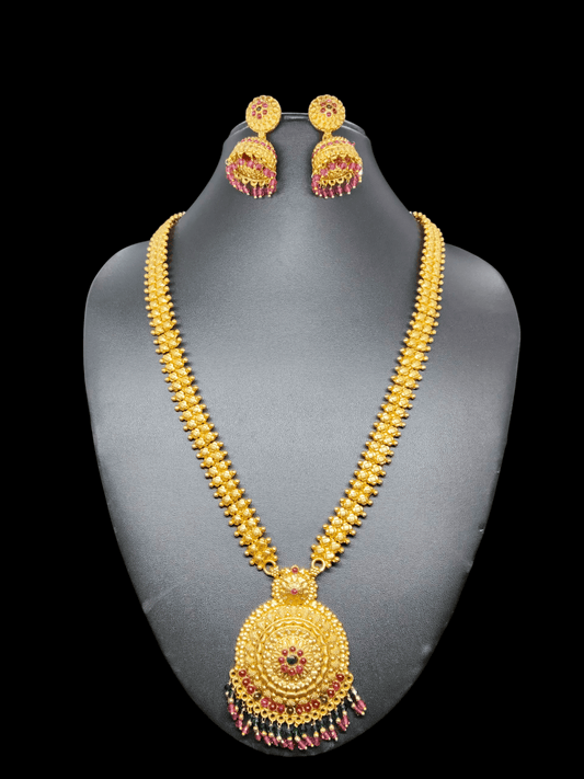 Tamrasundari Premium Quality 22k Antique Gold Plated Traditional Show Chain/Long Haram