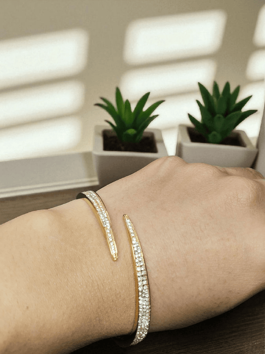 Diamond Drift Premium Quality Budget Friendly Anti-Tarnished Openable Free Size Kada Bangle