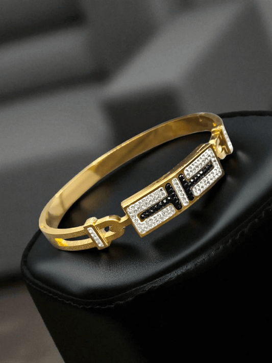 Kaalratna Premium Quality Budget Friendly Anti-Tarnished Openable Free Size Kada Bangle