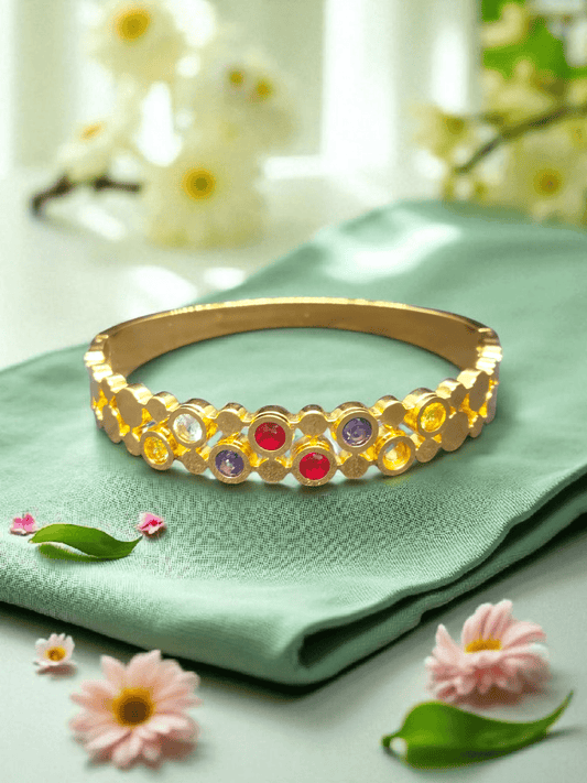 Rainbow Petals Premium Quality Budget Friendly Anti-Tarnished Openable Free Size Kada Bangle
