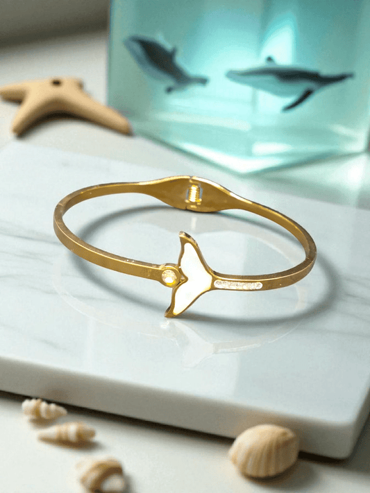 Whale Wish Premium Quality Budget Friendly Anti-Tarnished Openable Free Size Kada Bangle