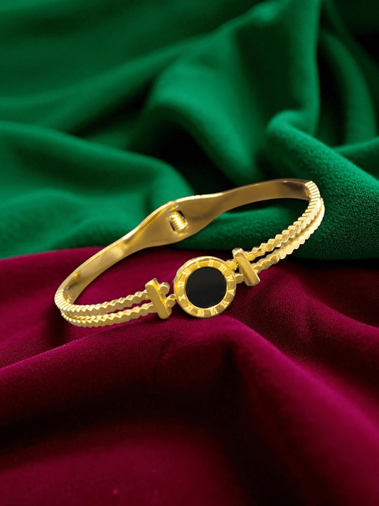 Black Dial Luxe Premium Quality Budget Friendly Anti-Tarnished Openable Free Size Kada Bangle