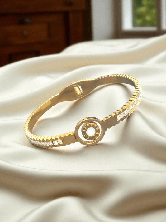Circle of Time Premium Quality Budget Friendly Anti-Tarnished Openable Free Size Kada Bangle