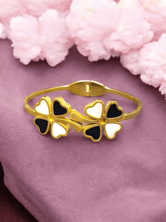 DualFlora Premium Quality Budget Friendly Anti-Tarnished Openable Free Size Kada Bangle