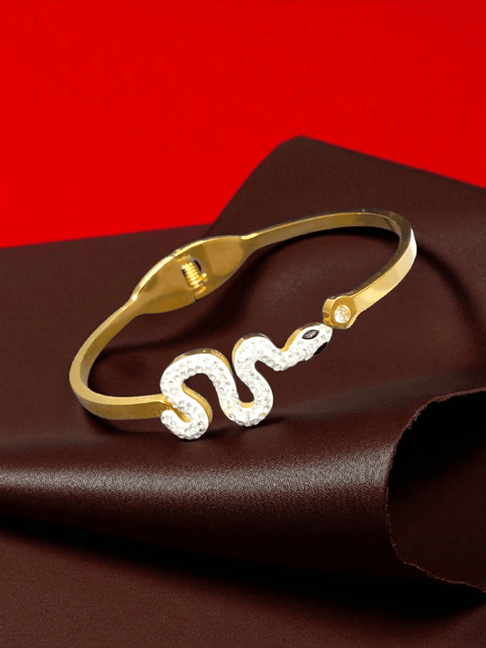 SnakeWhisper Premium Quality Budget Friendly Anti-Tarnished Openable Free Size Kada Bangle