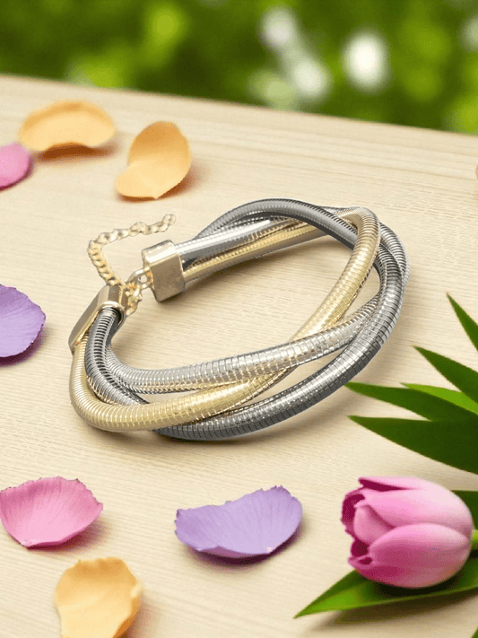 DuoVibe Premium Quality Anti Tarnished Modern and Trendy Twist Openable Budget Friendly Bracelet