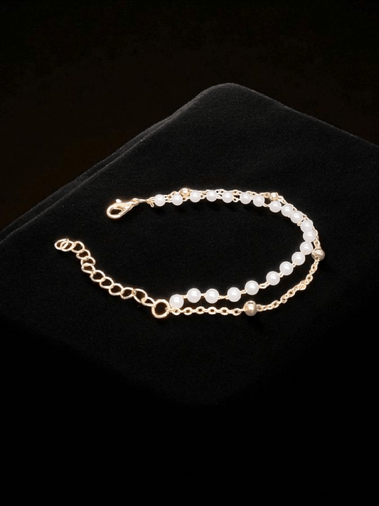 PetalSway Pearl Rose Gold Finished Budget Friendly Trendy and Stylish Bracelet