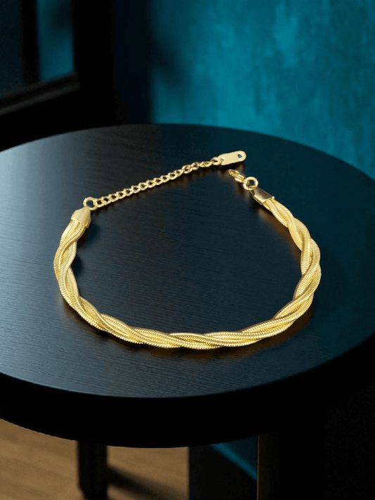 Golden Twine Premium Quality 22k Gold Plated Budget Friendly Trendy and Stylish Bracelet