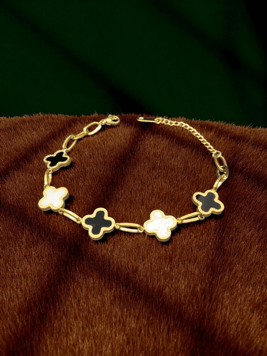 Midnight Petals Premium Quality 22k Gold Plated Budget Friendly Trendy and Stylish Bracelet