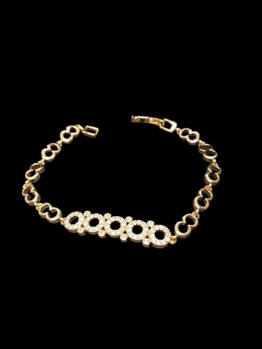 CircleMuse Premium Quality 22k Gold Plated Budget Friendly AD Stoned Trendy and Stylish Bracelet