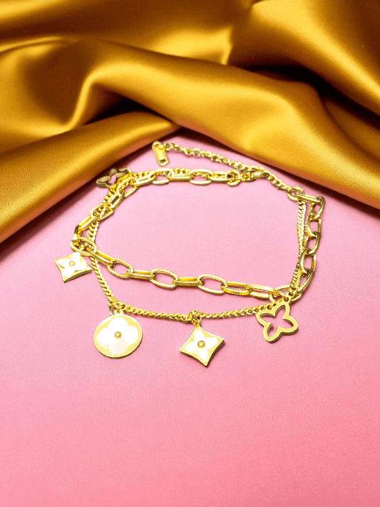 BloomLinks Premium Quality 22k Gold Plated Budget Friendly Trendy and Stylish Bracelet