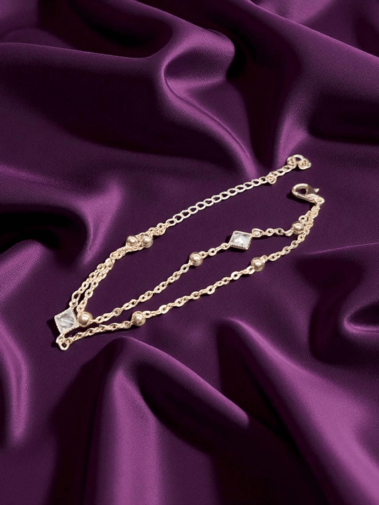 LumiChain Budget Friendly Rose Gold Finished Simple and cute Bracelet