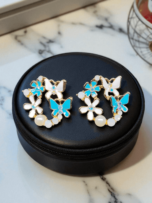 SkyPetal Budget Friendly Floral Design Butterfly Stud Western Earring available in 2 variant
