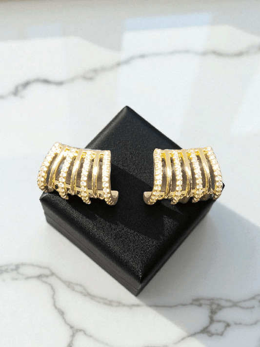 Gold Rungs Premium Quality AD Stoned Trendy and Stylish Budget Friendly Western Earring