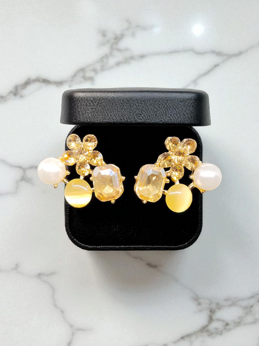 SolarPetal Pearl and Stoned Budget Friendly Trendy and Stylish Western Earring