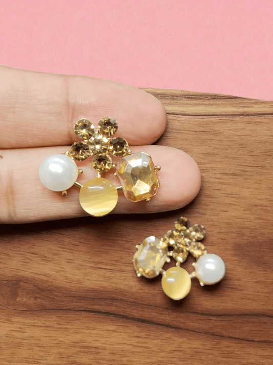 SolarPetal Pearl and Stoned Budget Friendly Trendy and Stylish Western Earring