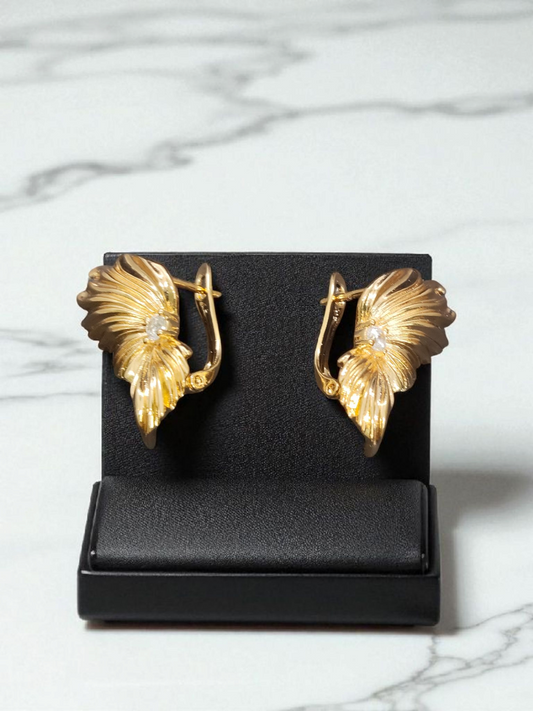 Elysian Fan 18k Gold Plated Premium Quality Xuping Branded Western Earring