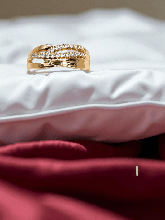 Golden Interlace 22k Gold Plated Premium Quality Xuping Branded Ring