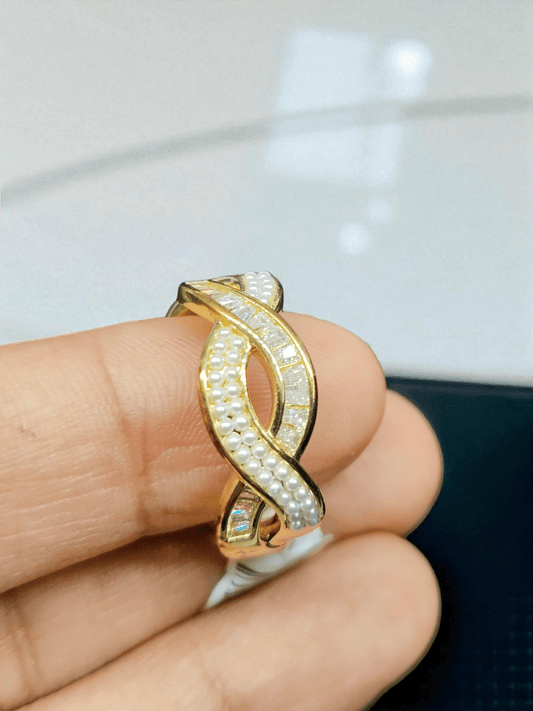 Twistora Premium Quality Adjustable Xuping Ring with Pearl and Stones