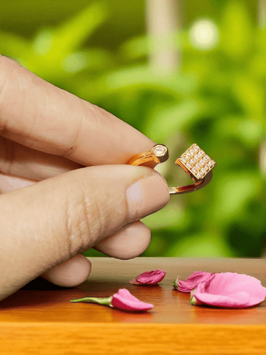 OpenBrilliance 24k Gold Plated Trendy and Simple Budget Friendly Adjustable Ring