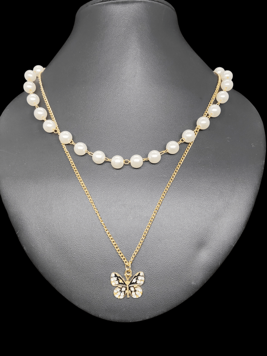 Wings of Grace Premium Quality Budget Friendly Pearl Two Layered Chain