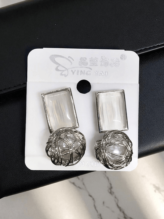WiredWhisper Budget Friendly Silver Plated Elegant and Stylish Earring