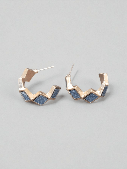 Shadow Steps Budget Friendly Rose Gold Finish Simple and Stylish Mat Black Earring