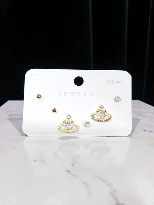 TiaraTwinkle Premium Quality Budget Friendly Elegant Earring Combo Set In AD Stone