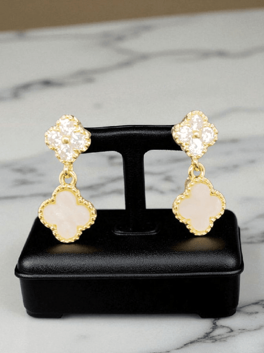 PearlClover Trio Premium Quality Budget Friendly Elegant Earring Combo Set In AD Stone