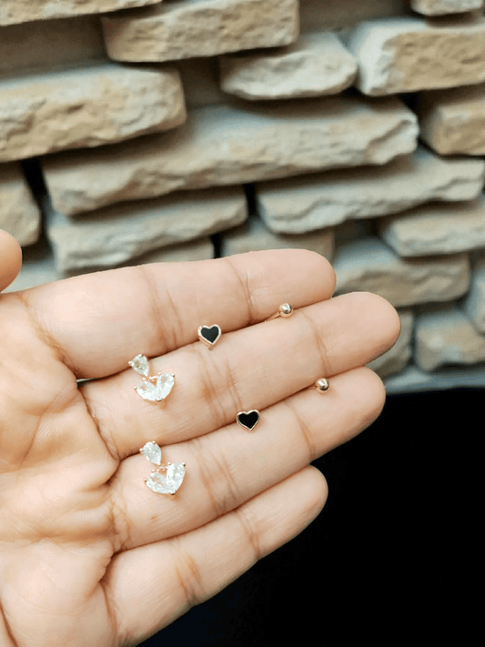 LoveNest Trio Premium Quality Budget Friendly Elegant Earring Combo Set In AD Stone