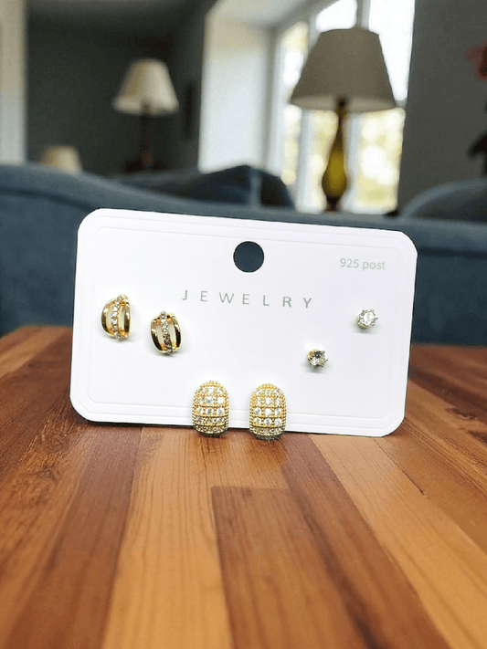 Zarina Shine Premium Quality Budget Friendly Elegant Earring Combo Set In AD Stone