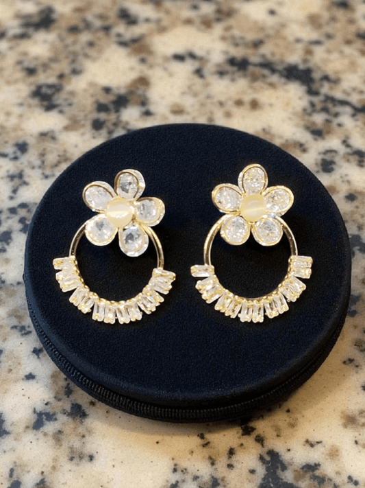 FloraTwirl Premium Quality Budget Friendly Stoned Trendy and Stylish Statement Earring