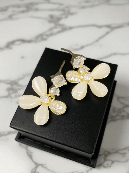 LumiBlossom Premium Quality Budget Friendly AD Stoned Trendy and Stylish Statement Earring