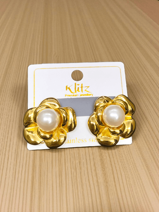 FloraMajesté Premium Quality Anti Tarnished Budget Friendly Trendy and Stylish Pearl Statement Earring