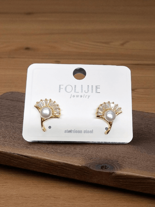 ShineCrest Premium Quality Budget Friendly Stoned Trendy and Stylish Statement Earring in Pearl