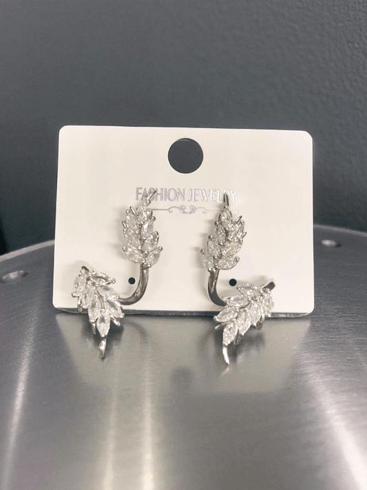 Crystal Wreath Premium Quality Budget Friendly Cubic Zirconia Silver Plated Trendy and Stylish Stoned Earring