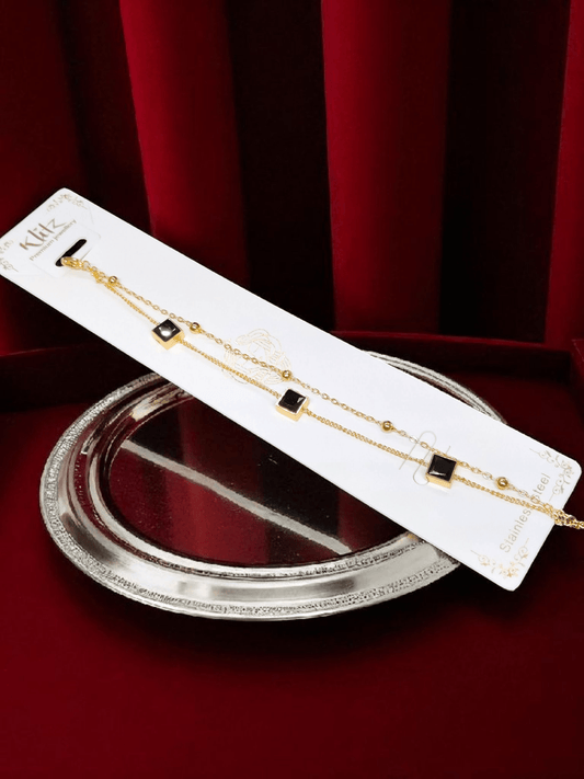 Midnight Luxe Premium Quality Budget Friendly 22k Gold Plated Trendy and Stylish 2 Layered Elegant Bracelet