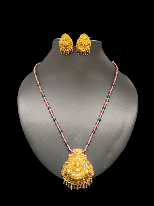 Gajalakshmi Haar Premium Quality Beaded Mid Length Traditional Multi Colored Chain