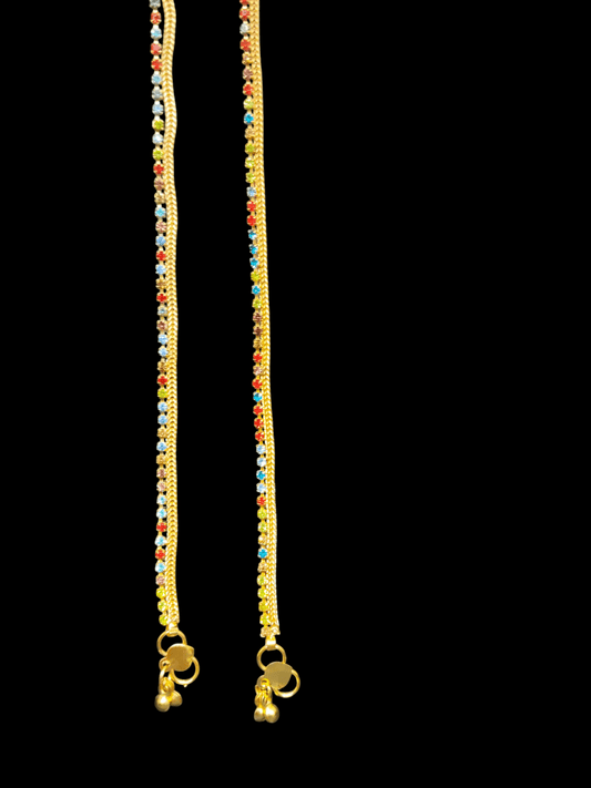 Rainbow Gleam Elegant and Beautiful Budget Friendly Multi Color Stoned Trendy Anklet