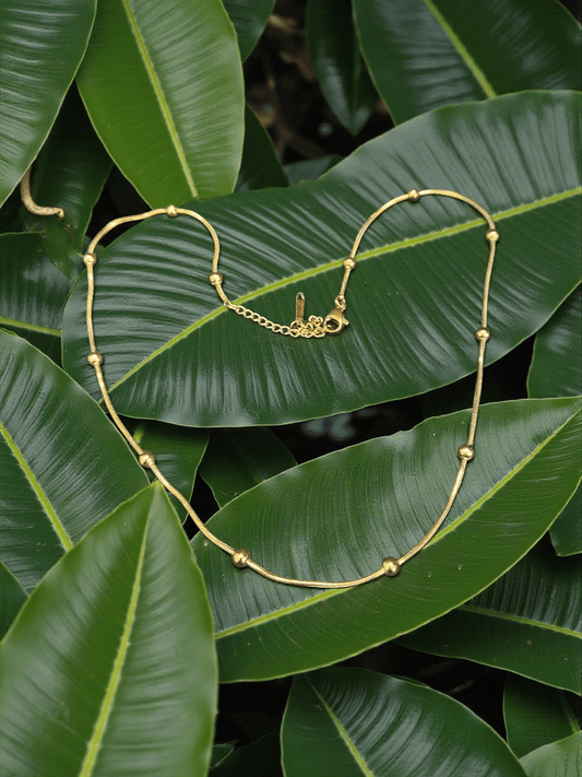 Delicate Sphere Simple and Trendy 22k Gold Plated Western Style Chain