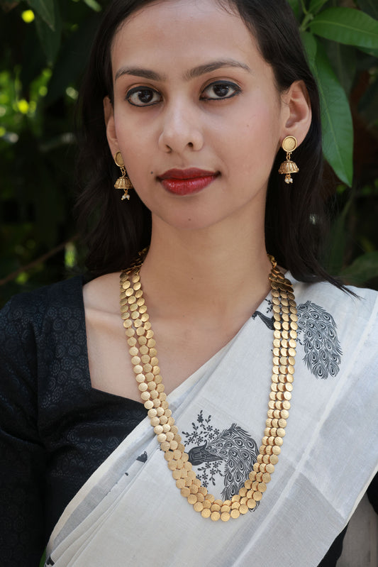 Hiranya Haaram 3 Layered Traditional antique Coin Long Haram