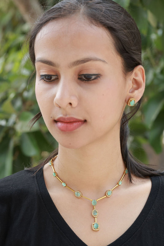 NeelaRagini Y Shaped Trendy Necklace Set