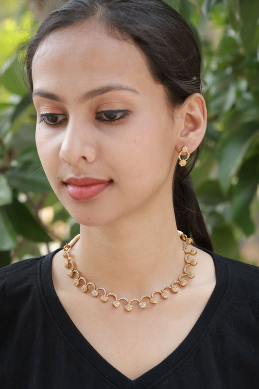 Chandrika Valli Party Wear AD Stoned Budget Friendly Necklace Set