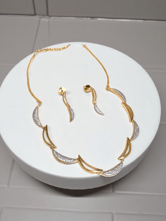 Indulekha Premium Quality AD Stoned Simple and Beautiful Designer Necklace Set