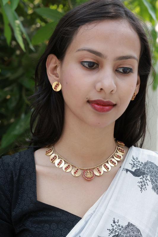 Rajashree Premium Quality Traditional Antique Shade Necklace Set