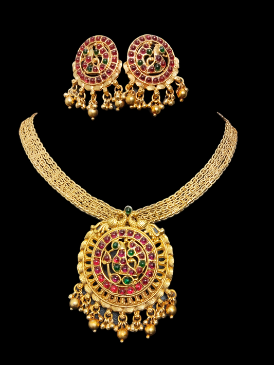 Kemp Mayur Chakra Premium Quality Mat finish Traditional Necklace Set