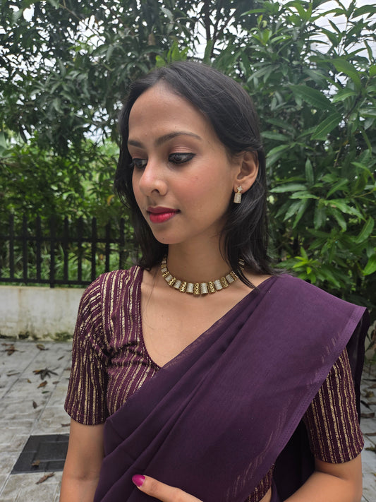 Jalajaala Premium Quality Antique Gold Beautiful AD and Stoned Necklace Set