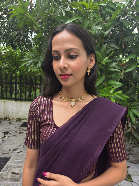 ShilpaRuchi Premium Quality 22k Gold Plated Stylish and Trendy Necklace Set with AD Stones